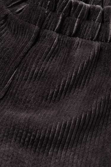 Enfants filles - Pantalon en velours - côtelé - noir