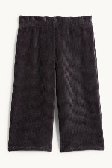 Enfants filles - Pantalon en velours - côtelé - noir