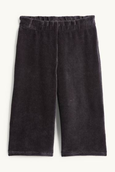 Enfants filles - Pantalon en velours - côtelé - noir