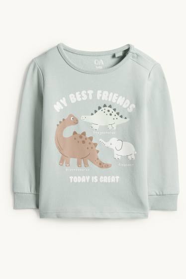 Miminka - chlapci - Dinosauři - pyžamo pro miminka - 2dílné - mátově zelená