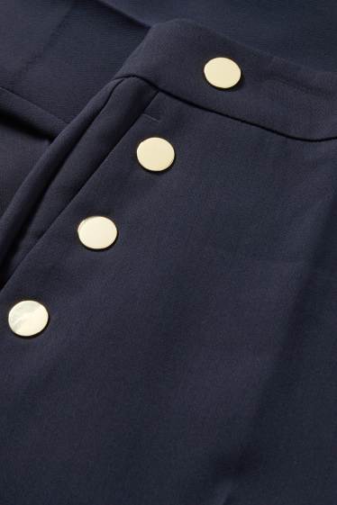 Femei - Pantaloni de stofă - talie înaltă - tapered fit - albastru închis