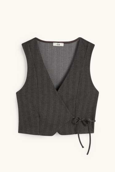 Dona - Armilla - entallada - ratlla diplomàtica - gris fosc