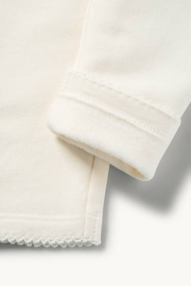 Baby Mädchen - Multipack 3er - Blümchen - Baby-Crochet-Thermoleggings - grau / beige