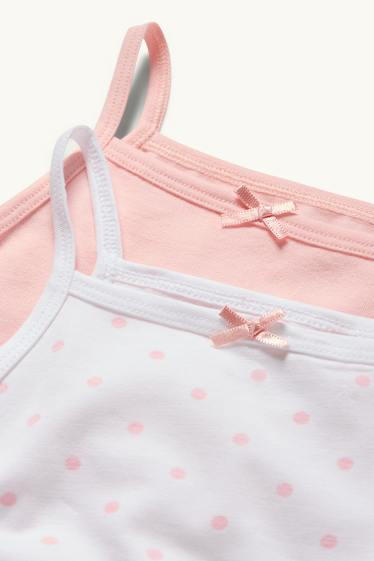 Kinder Mädchen - Multipack 2er - Singlet - weiß / rosa
