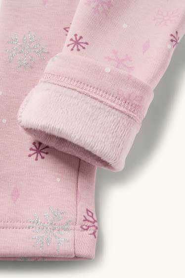 Enfants filles - Lot de 2 - La Reine des Neiges - leggings chauds - rose / bleu