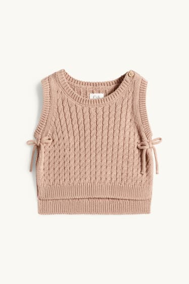 Baby Mädchen - Blümchen - Baby-Outfit - 3 teilig - hellbraun