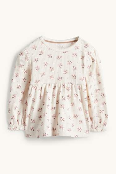 Baby Mädchen - Blümchen - Baby-Outfit - 3 teilig - hellbraun