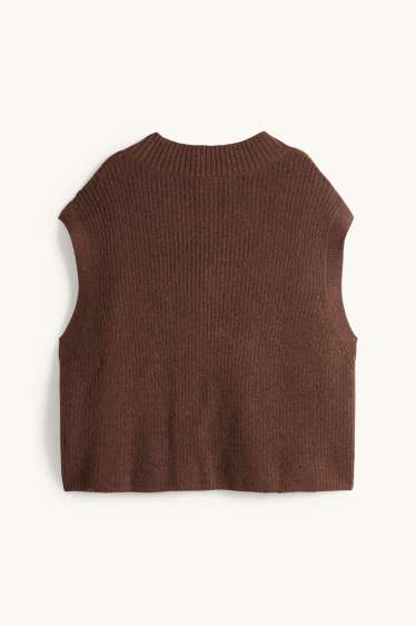 Dona - Jersei sense mànigues - marró fosc