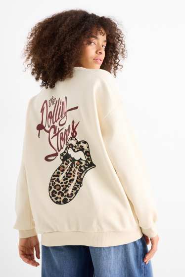 Damen - Sweatshirt - Rolling Stones - hellbeige