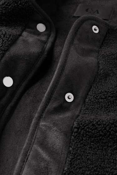 Donna - Giacca effetto peluche - nero