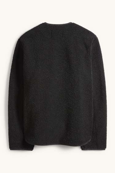 Donna - Giacca effetto peluche - nero