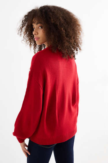 Femei - Grinch - pulover cu motive de Crăciun - roșu