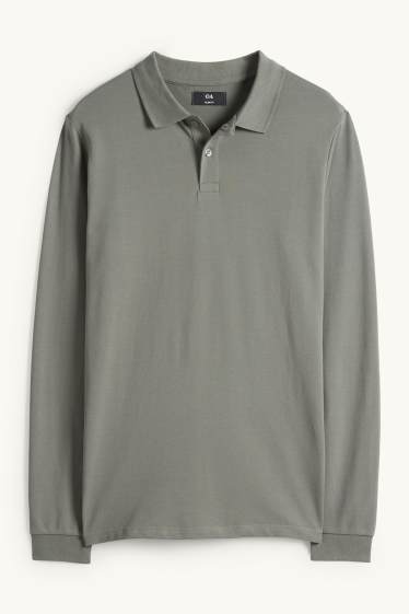 Hommes - Polo - slim fit - vert