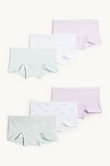 Enfants filles - Lot de 6 - nœud - caleçons - vert menthe