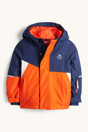 Enfants garçons - Veste de ski à capuche - imperméable - orange