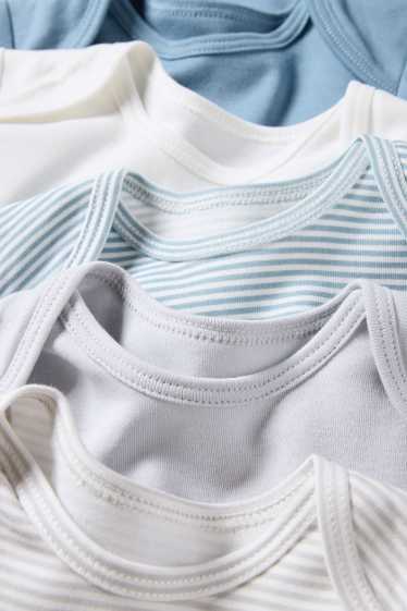 Bébés garçons - Lot de 5 - bodys bébé - blanc / bleu clair