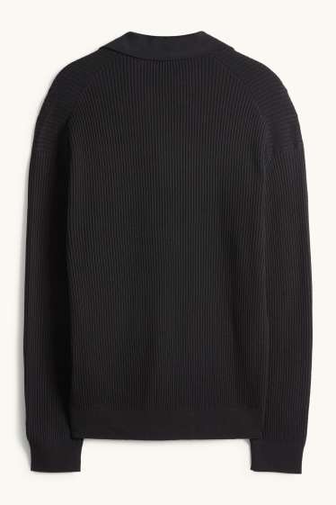 Home - Jersei - de canalé - negre