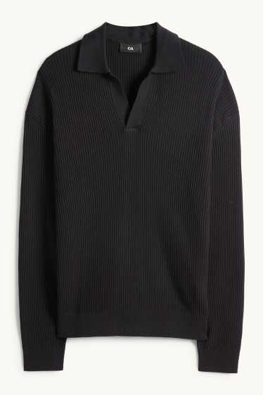 Home - Jersei - de canalé - negre