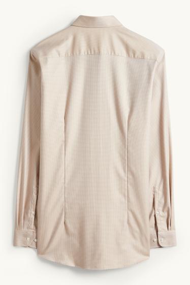 Home - Camisa formal - slim fit - cutaway - fàcil de planxar - beix/blau