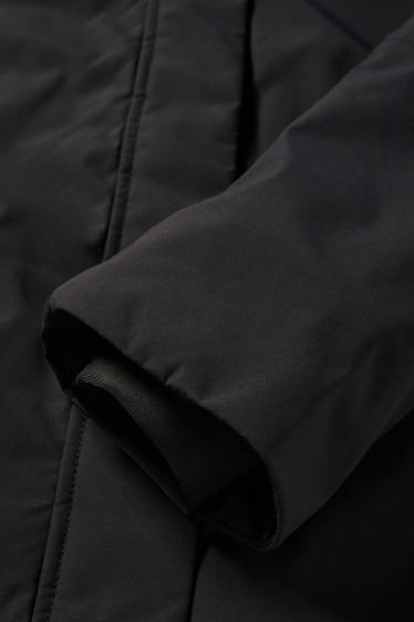 Damen - Jacke mit Kapuze - gefüttert - wasserabweisend - schwarz