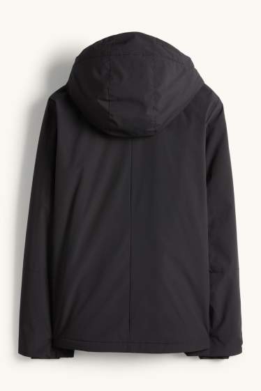 Damen - Jacke mit Kapuze - gefüttert - wasserabweisend - schwarz