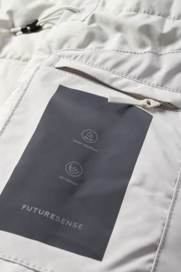 Femmes - Veste à capuche - doublée - déperlante - blanc pur