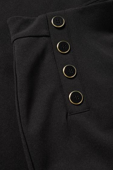 Femmes - Pantalon en jersey - mid waist - wide leg - noir