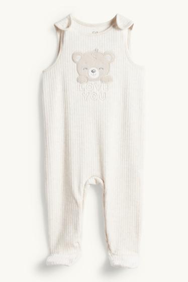 Unisex - Orsetto - set con tutina - 2 pezzi - bianco crema