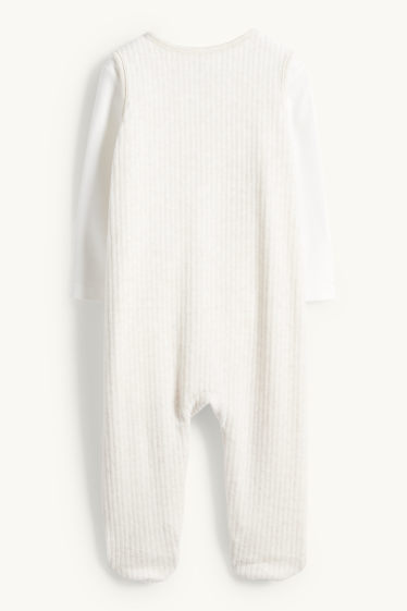 Unisex - Orsetto - set con tutina - 2 pezzi - bianco crema