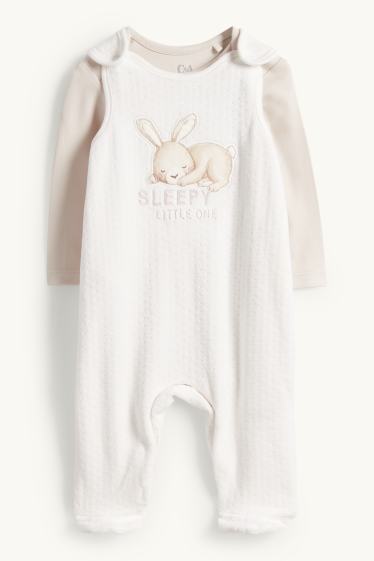 Baby: meisjes - Konijntje - boxpakjeset - 2-delig - crème wit