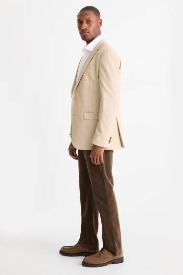 Hommes - Chino - regular fit - finition texturée - marron foncé