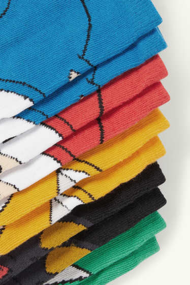 Nen - Paquet de 5 - Sonic - mitjons amb dibuix - vermell/blau