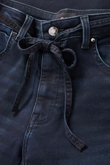 Women - +Wide leg jeans - mid-rise waist - LYCRA® - denim-dark blue