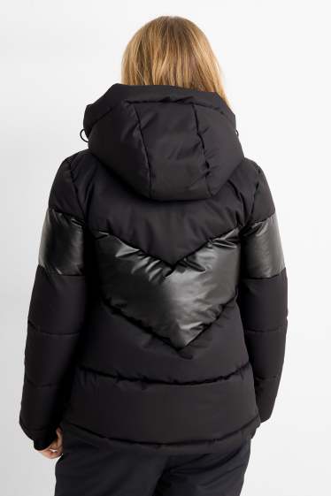 Enfants filles - Veste de ski à capuche - finition déperlante - noir