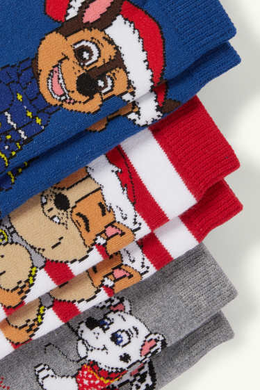 Children Boys - Multipack of 3 - PAW Patrol - Chase - warm Christmas socks - red / dark blue