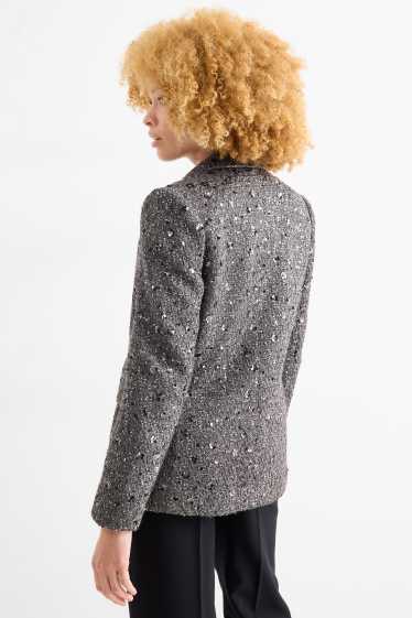 Dona - Blazer de bucle - regular fit - efecte brillant - platejat