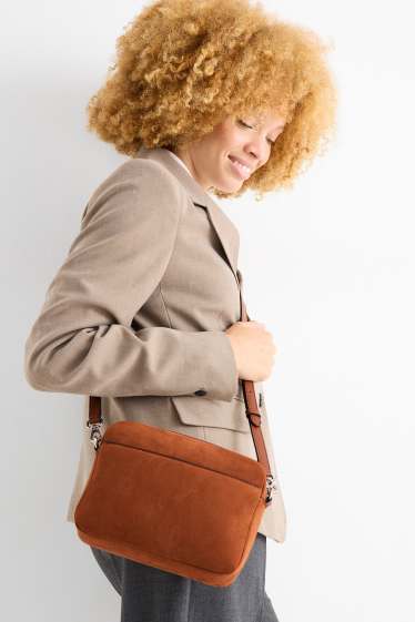 Damen - Umhängetasche mit abnehmbarem Taschengurt - braun