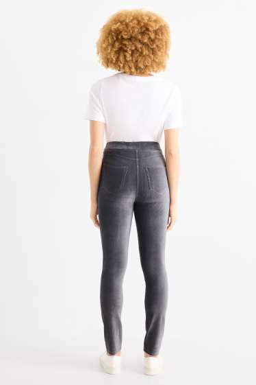 Dames - Legging van corduroy - donkergrijs
