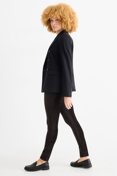 Dames - Legging van corduroy - zwart