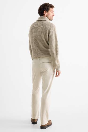 Uomo - Pantaloni chino - regular fit - tramati - beige chiaro