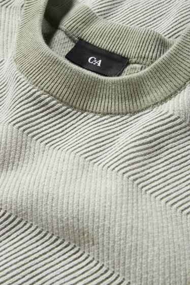 Herren - Pullover - gestreift - strukturiert - mintgrün