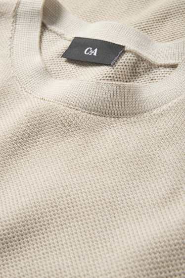 Herren - Pullover - strukturiert - hellbeige