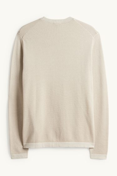 Herren - Pullover - strukturiert - hellbeige