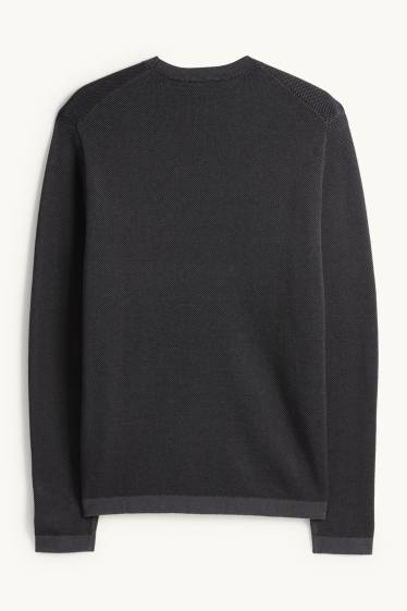 Men - Jumper - textured - black