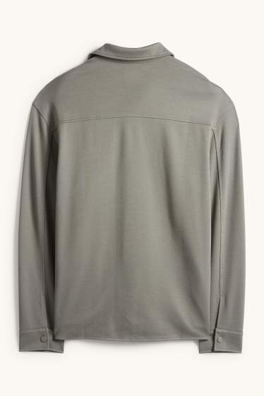 Uomo - Giacca a camicia - relaxed fit - collo all'italiana - verde