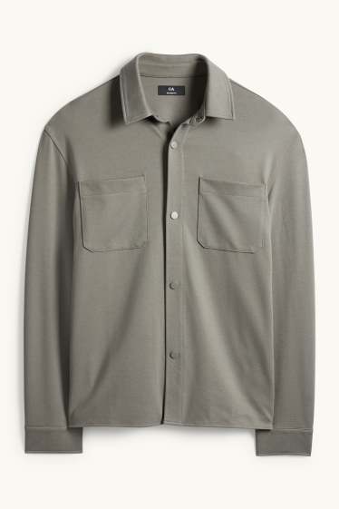 Uomo - Giacca a camicia - relaxed fit - collo all'italiana - verde