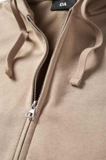 Herren - Sweatjacke mit Kapuze - taupe