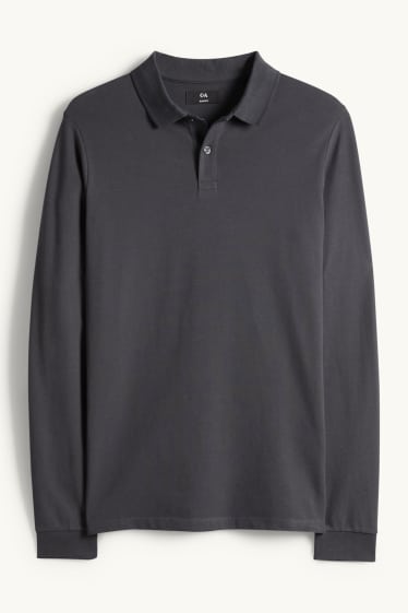 Home - Polo - slim fit - gris fosc