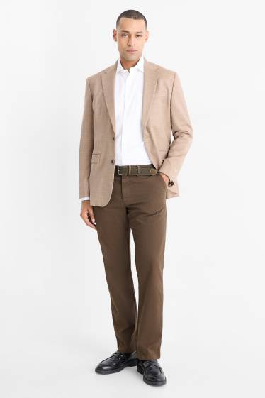 Herren - Chino mit Gürtel - Regular Fit - braun