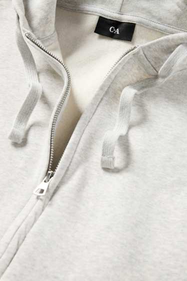 Uomo - Felpa con zip e cappuccio - grigio chiaro melange
